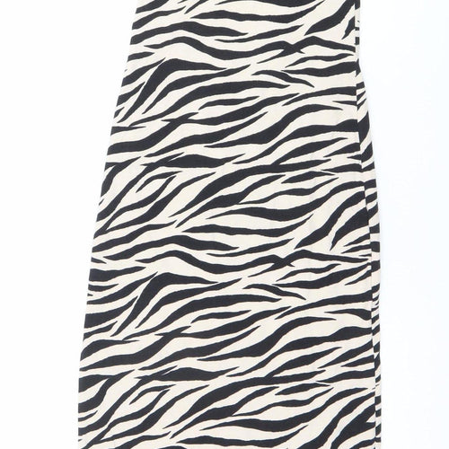 ASOS Women’s Black Zebra Print Bodycon Cotton Stretch Sleeveless Dress UK 6