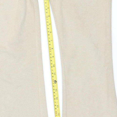 Stradivarius Women’s Beige Flared Jersey Trousers XS