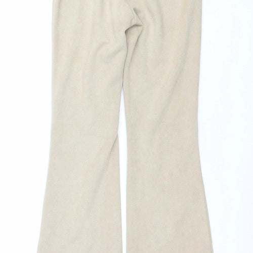 Stradivarius Women’s Beige Flared Jersey Trousers XS