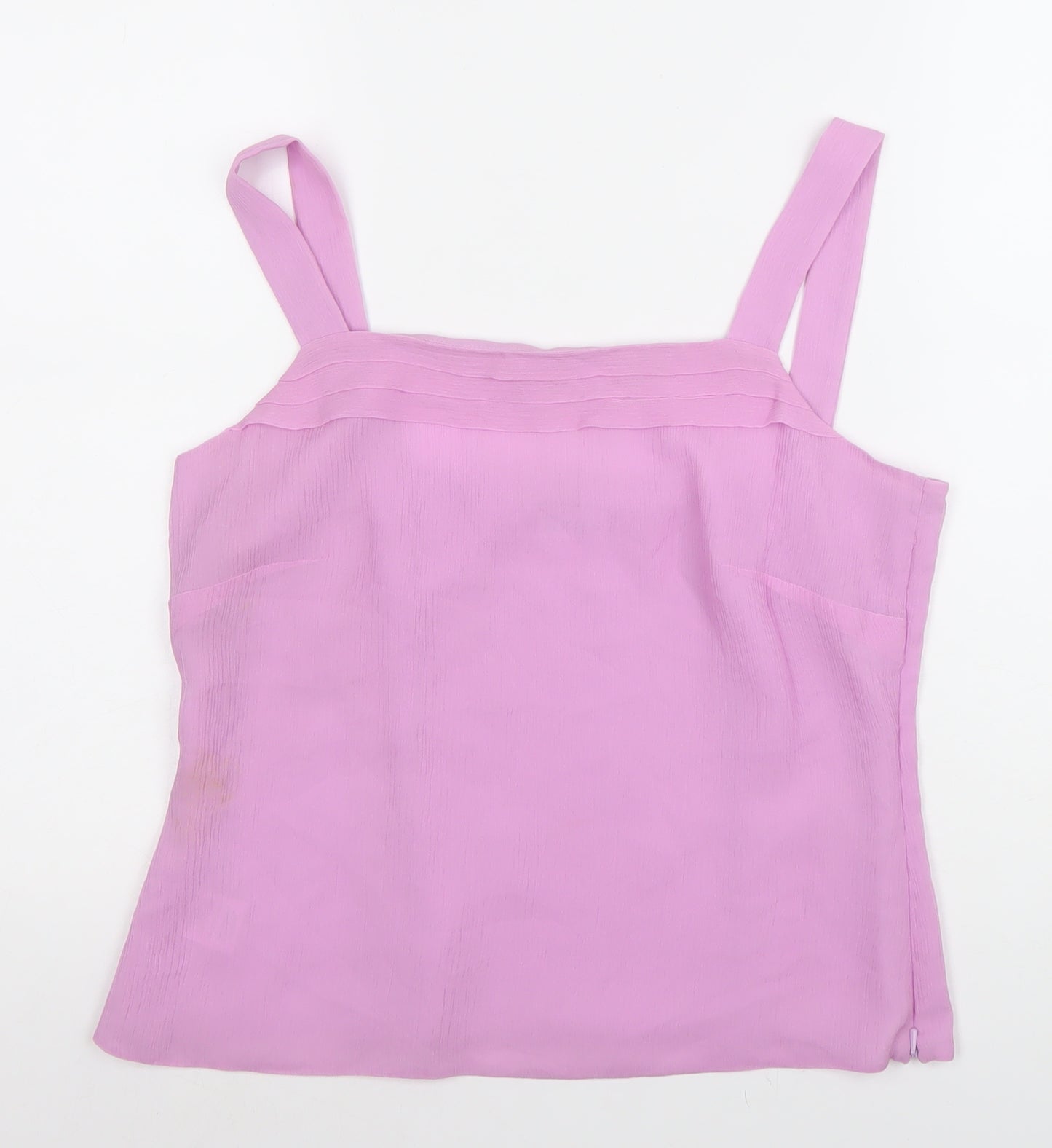 Libra Womens Pink Silk Camisole Top Size 12 Sleeveless Square Neck