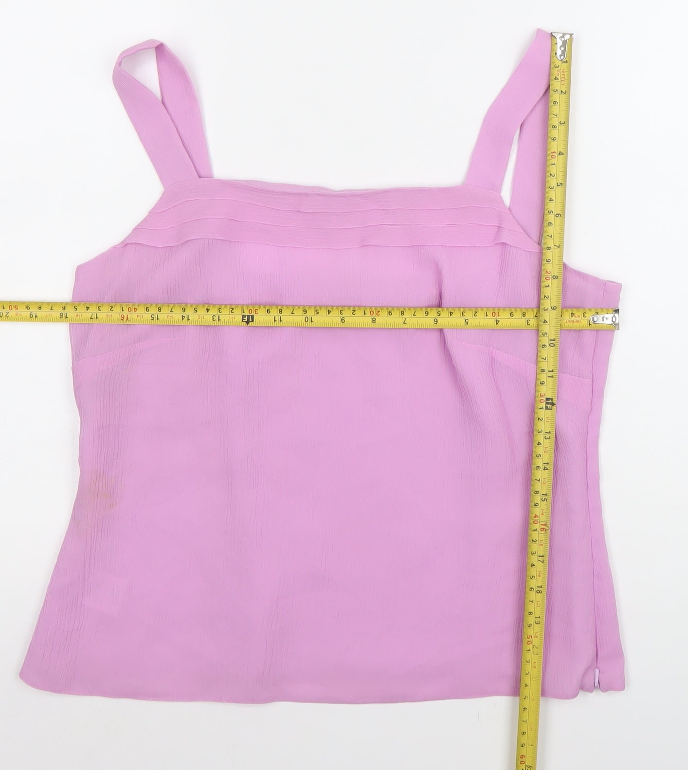 Libra Womens Pink Silk Camisole Top Size 12 Sleeveless Square Neck