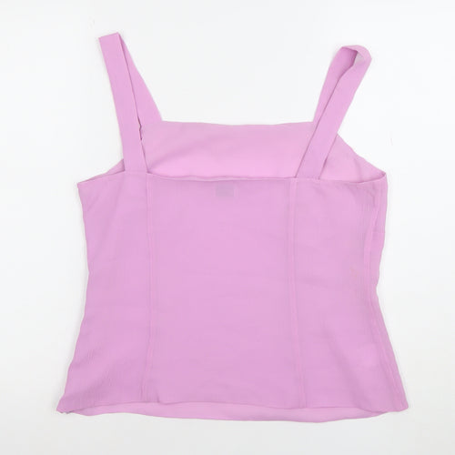 Libra Womens Pink Silk Camisole Top Size 12 Sleeveless Square Neck