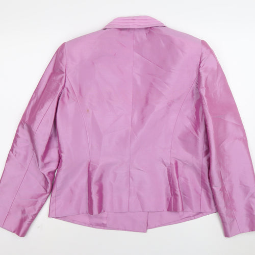 Libra Women Pink Silk Shawl Collar One-Button Blazer Size 12