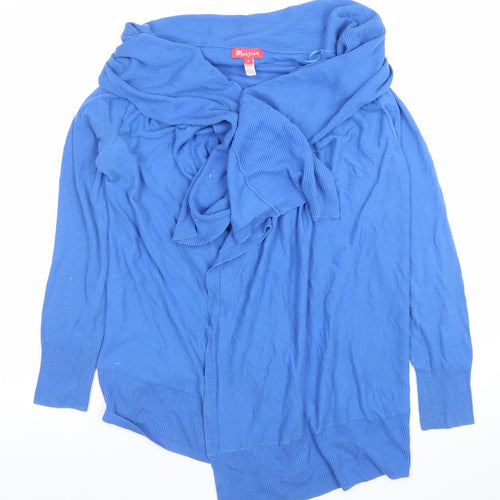 Monsoon Womens Blue Cotton Knit Open Cardigan Size S