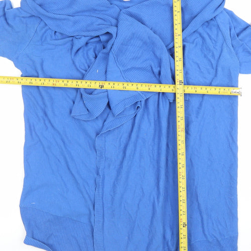 Monsoon Womens Blue Cotton Knit Open Cardigan Size S