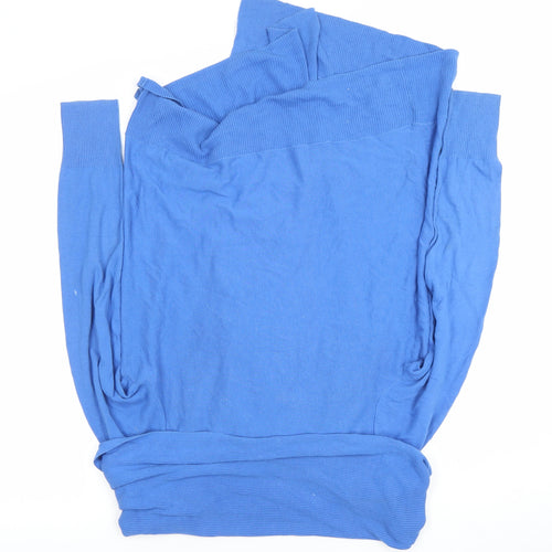 Monsoon Womens Blue Cotton Knit Open Cardigan Size S