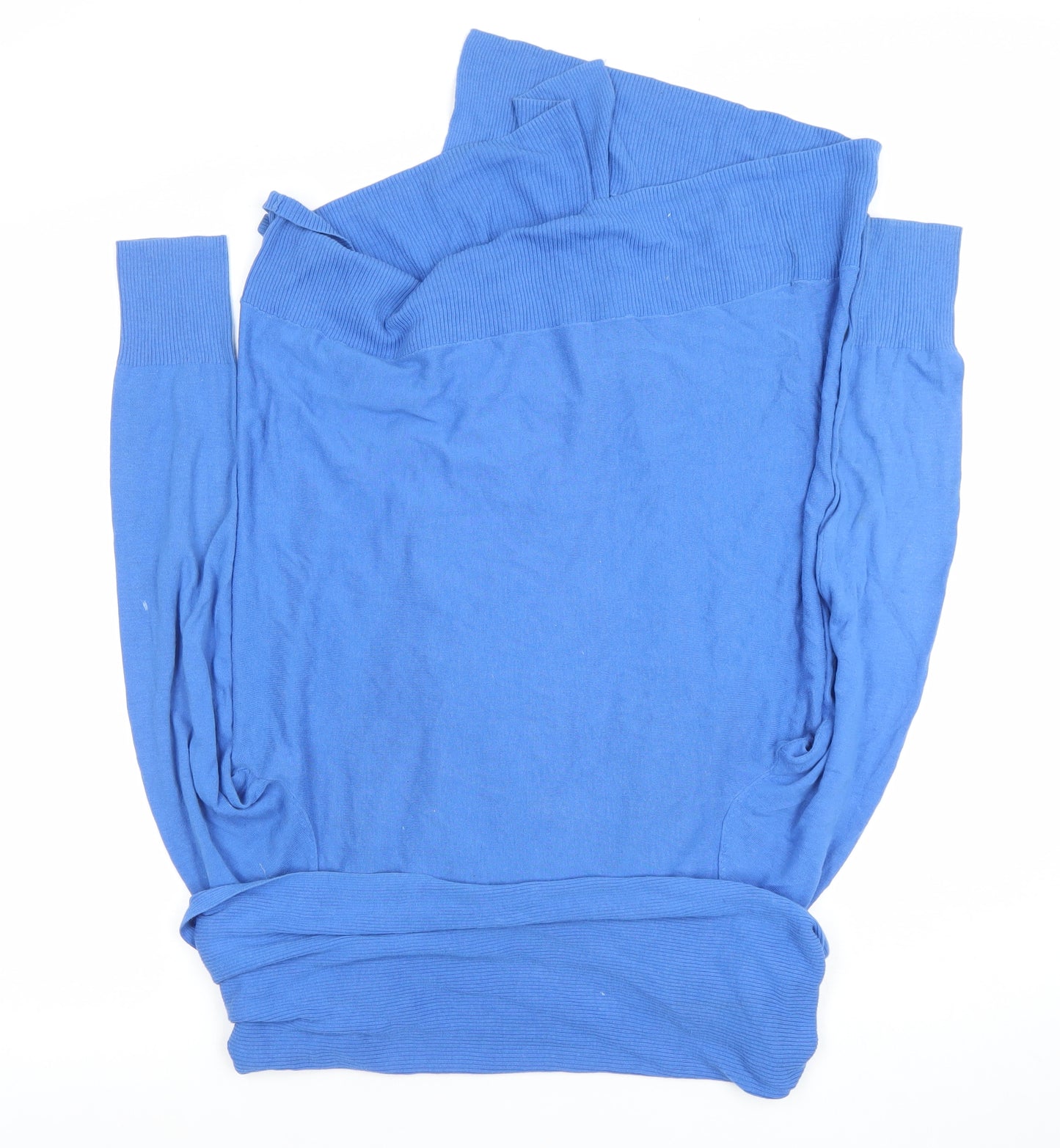 Monsoon Womens Blue Cotton Knit Open Cardigan Size S