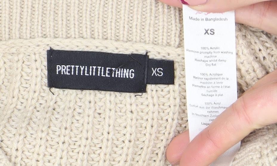 PrettyLittleThing Women’s Beige Chunky Knit Jumper XS