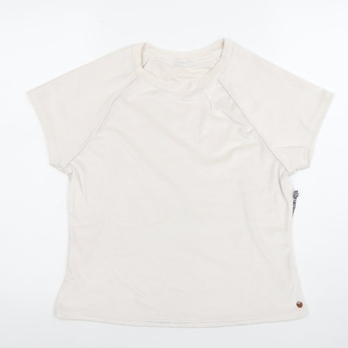 Danskin Women's Beige XL Short Sleeve Crew Neck Stretch T-Shirt