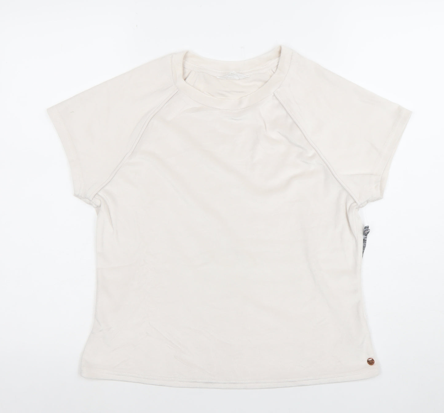 Danskin Women's Beige XL Short Sleeve Crew Neck Stretch T-Shirt