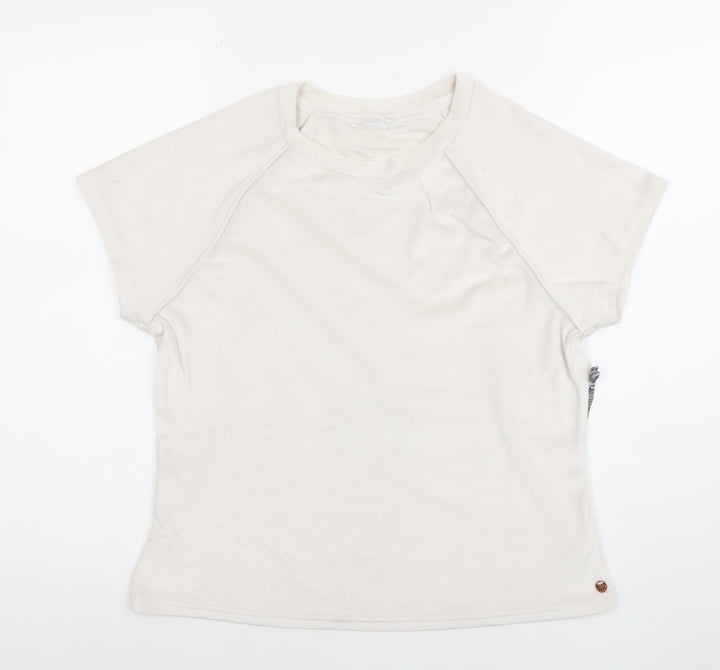 Danskin Women's Beige XL Short Sleeve Crew Neck Stretch T-Shirt