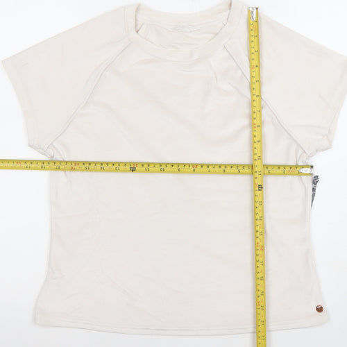 Danskin Women's Beige XL Short Sleeve Crew Neck Stretch T-Shirt