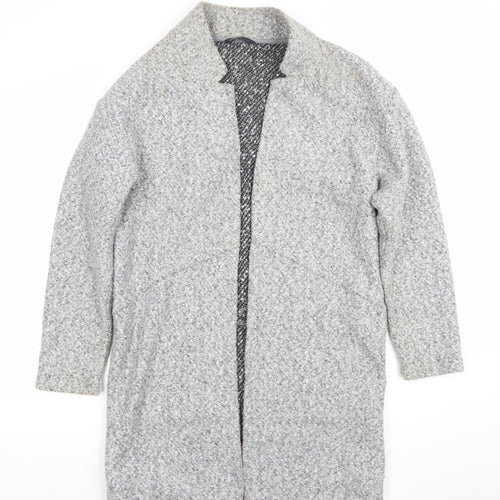 Marks and Spencer Women’s Grey Long Coatigan Size 10 Polyester Open Front