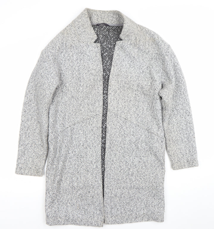 Marks and Spencer Women’s Grey Long Coatigan Size 10 Polyester Open Front