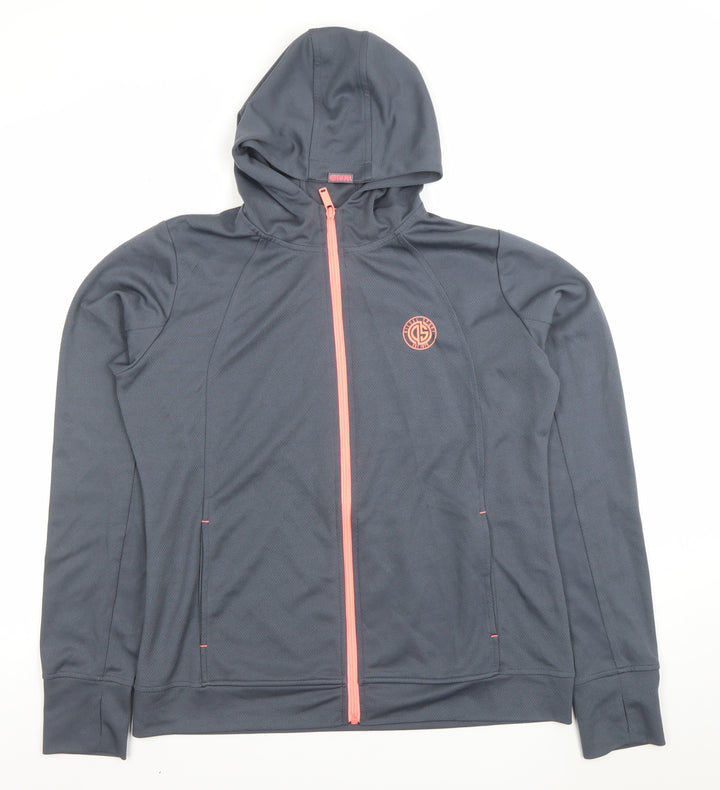 Diesel Women’s Grey Full Zip Hoodie XL Polyester Sport Style