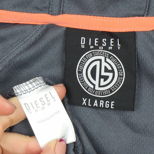 Diesel Women’s Grey Full Zip Hoodie XL Polyester Sport Style