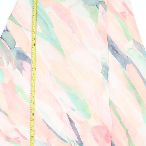 Jaeger Womens Multicoloured Silk A-Line Midi Skirt Size 16