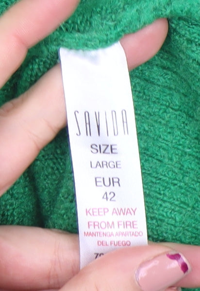 Savida Womens Green Roll Neck Knit Jumper Size 14