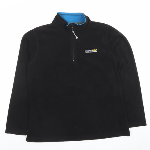 Regatta Great Outdoors Black Fleece 1/4 Zip Sweatshirt UK 12 Women