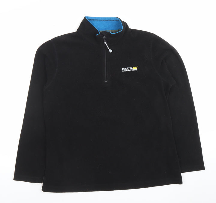 Regatta Great Outdoors Black Fleece 1/4 Zip Sweatshirt UK 12 Women