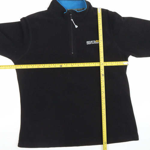 Regatta Great Outdoors Black Fleece 1/4 Zip Sweatshirt UK 12 Women
