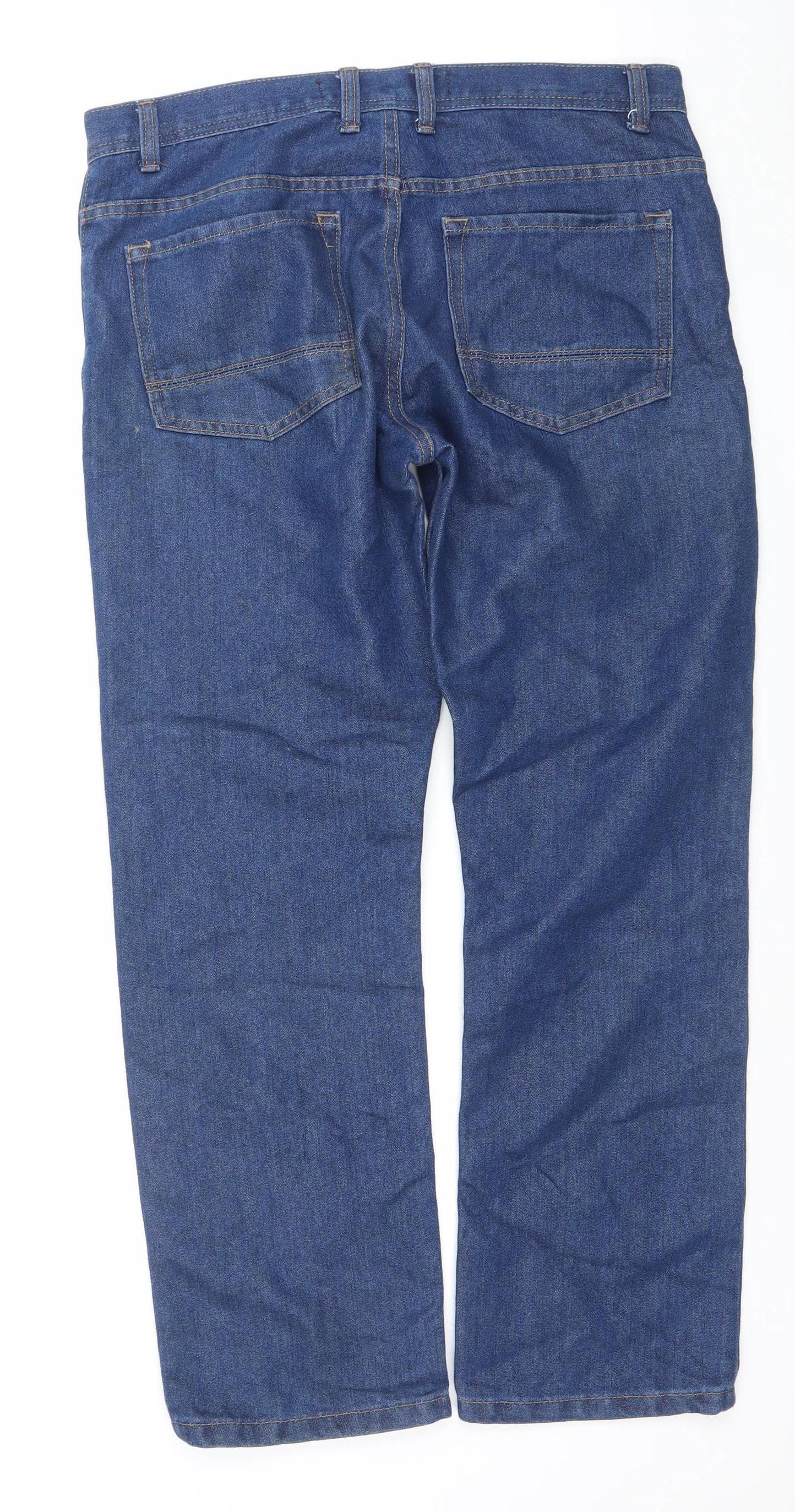 Denim Co. Men's Blue Regular Fit Straight Jeans W32 L30