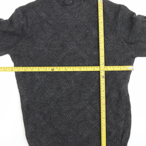 New Look Men’s Grey Cable Knit Crew Neck Jumper Size M