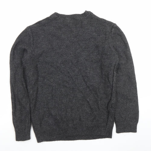 New Look Men’s Grey Cable Knit Crew Neck Jumper Size M