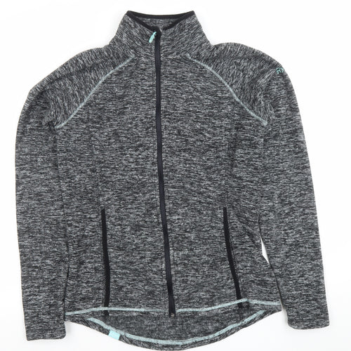 Roxy Womens Grey Full Zip Lightweight Fleece Jacket Size L