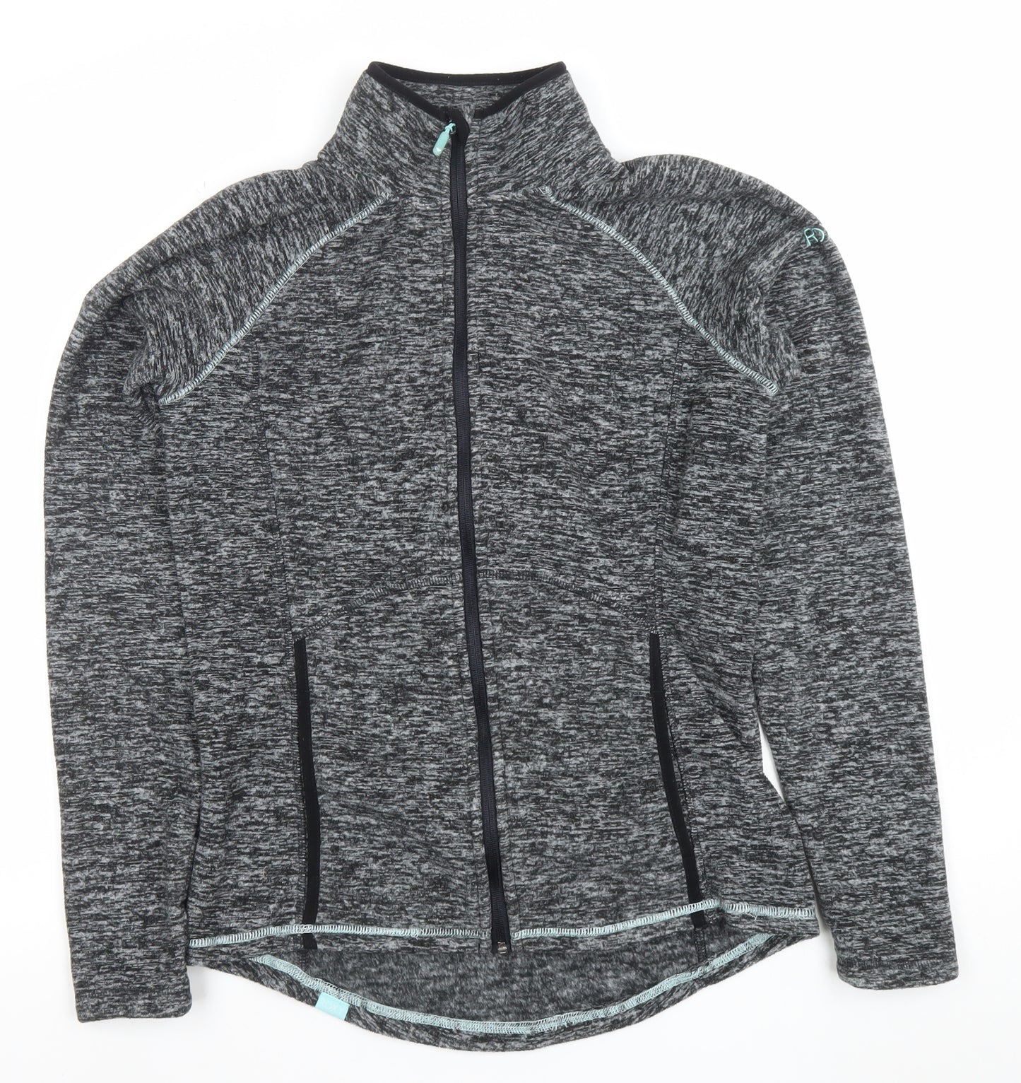 Roxy Womens Grey Full Zip Lightweight Fleece Jacket Size L