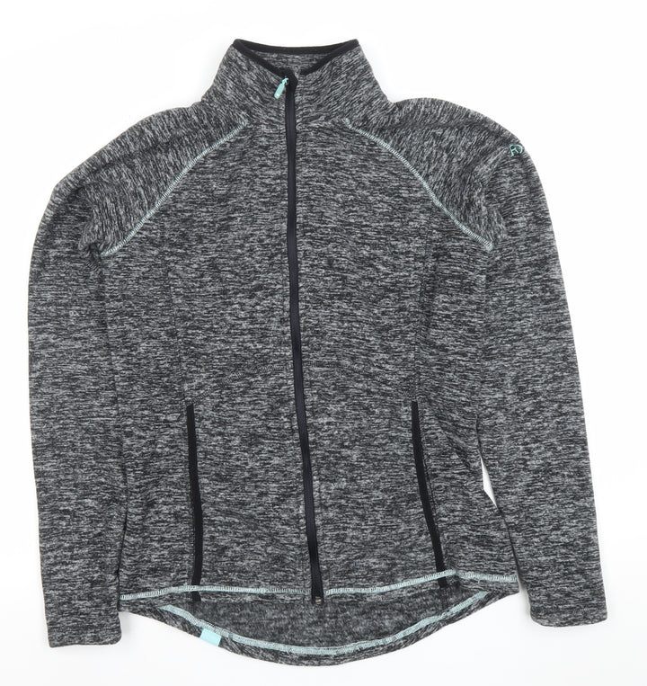 Roxy Womens Grey Full Zip Lightweight Fleece Jacket Size L