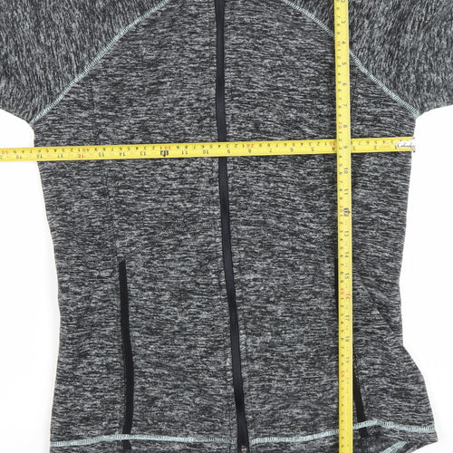 Roxy Womens Grey Full Zip Lightweight Fleece Jacket Size L
