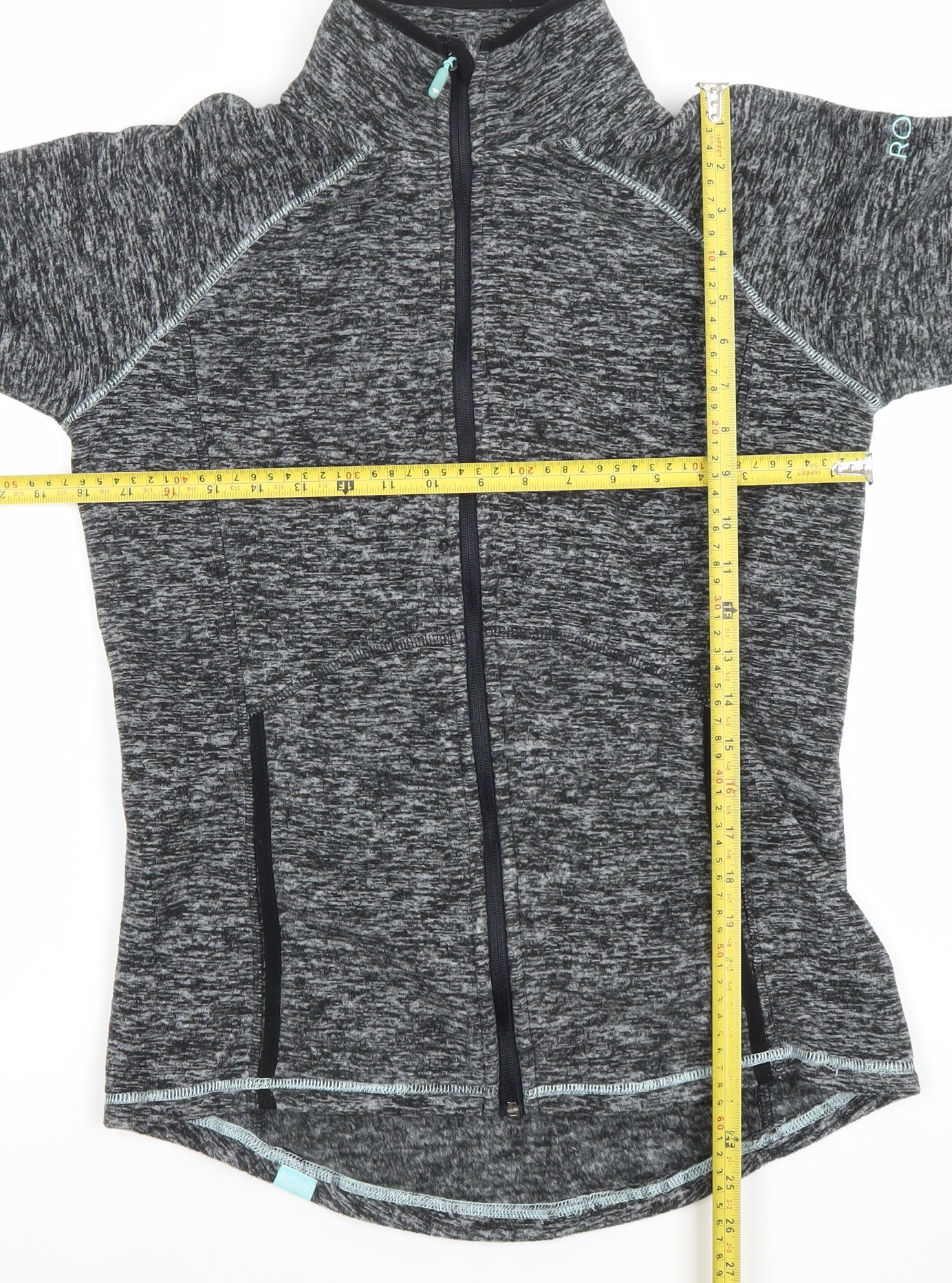 Roxy Womens Grey Full Zip Lightweight Fleece Jacket Size L
