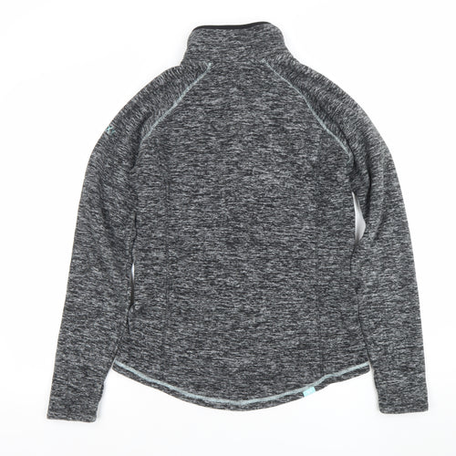 Roxy Womens Grey Full Zip Lightweight Fleece Jacket Size L