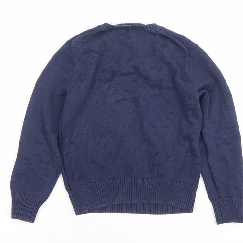 Ralph Lauren Boys Blue Cotton V-Neck Pullover Jumper Size 4 Years