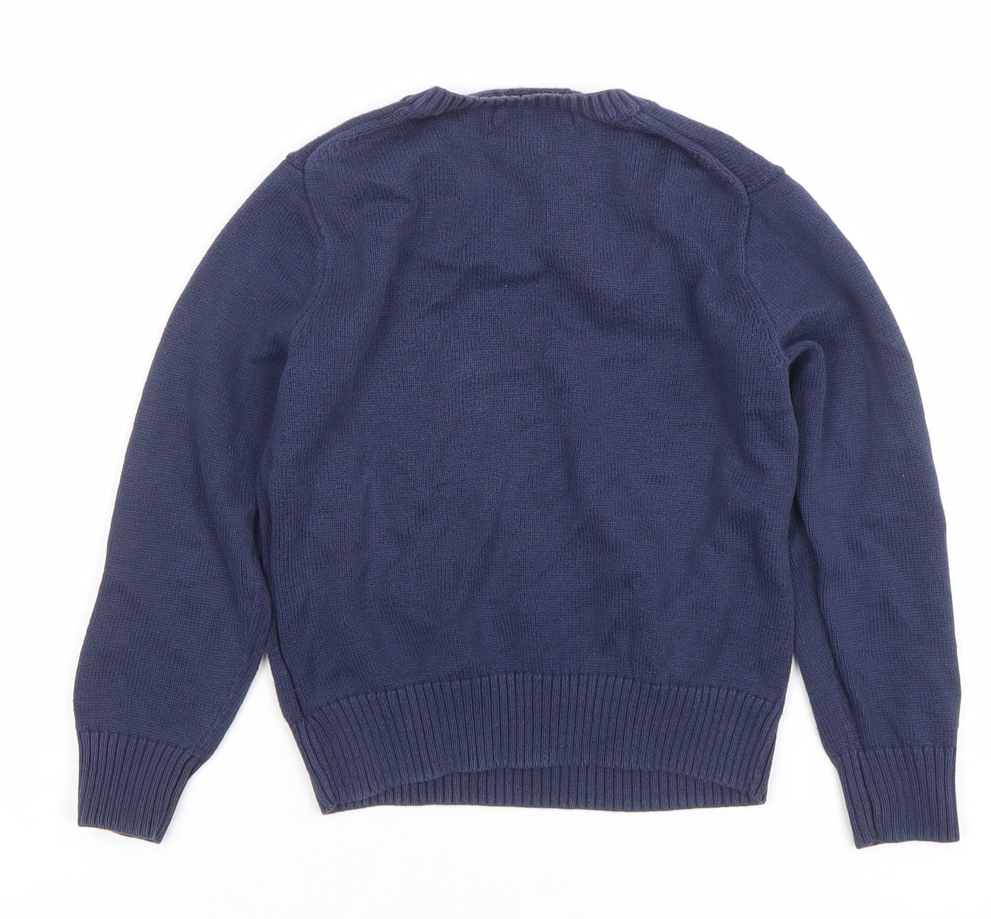 Ralph Lauren Boys Blue Cotton V-Neck Pullover Jumper Size 4 Years