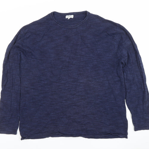 Next Men's Blue Cotton Crew Neck Jumper XL Regular Fit