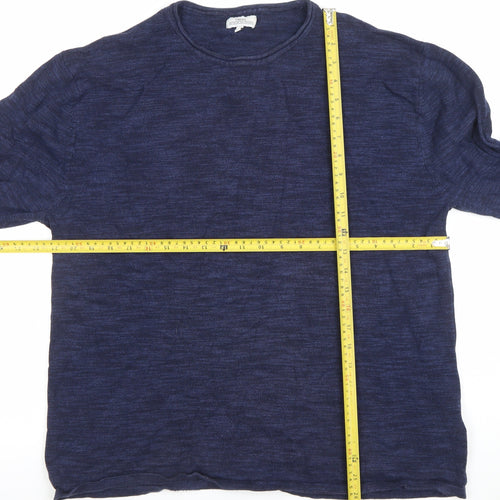 Next Men's Blue Cotton Crew Neck Jumper XL Regular Fit