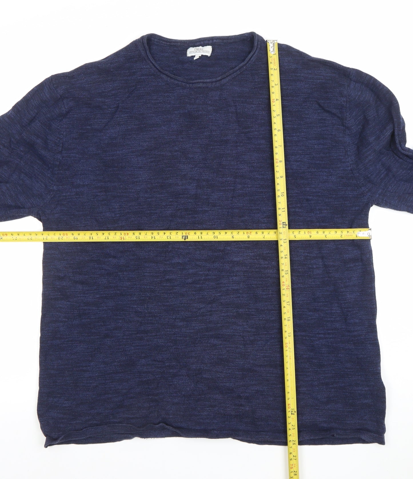 Next Men's Blue Cotton Crew Neck Jumper XL Regular Fit