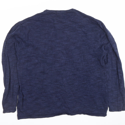 Next Men's Blue Cotton Crew Neck Jumper XL Regular Fit