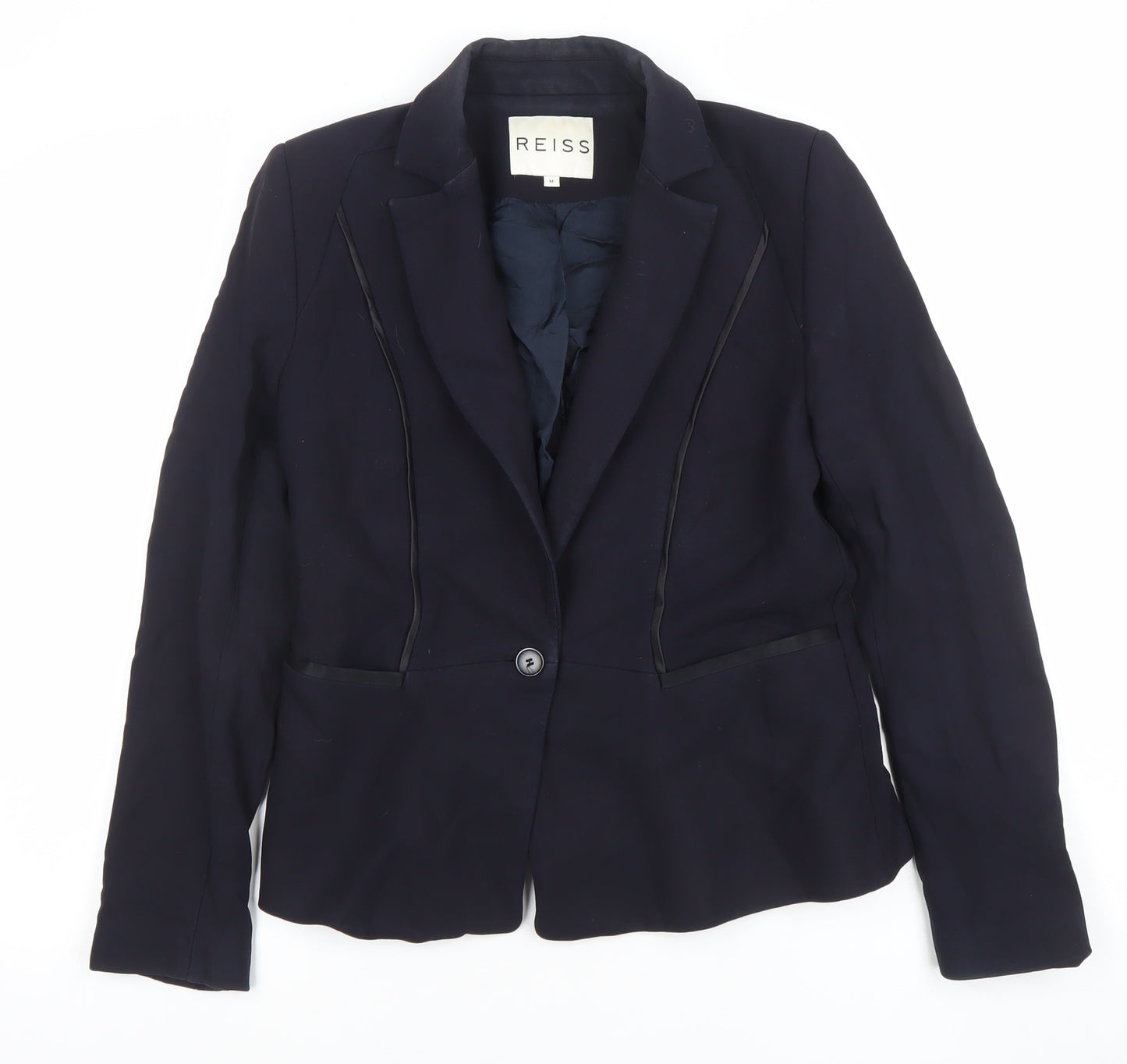 Reiss Womens Blue Wool Tailored Blazer Jacket Size M