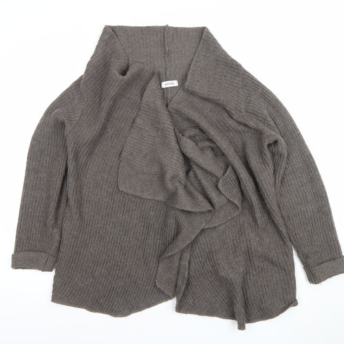 Pimkie Women Brown Knit Open Cardigan Small Relaxed Fit