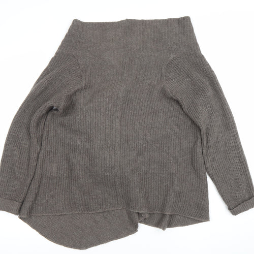 Pimkie Women Brown Knit Open Cardigan Small Relaxed Fit