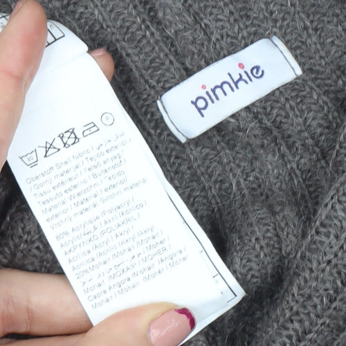 Pimkie Women Brown Knit Open Cardigan Small Relaxed Fit