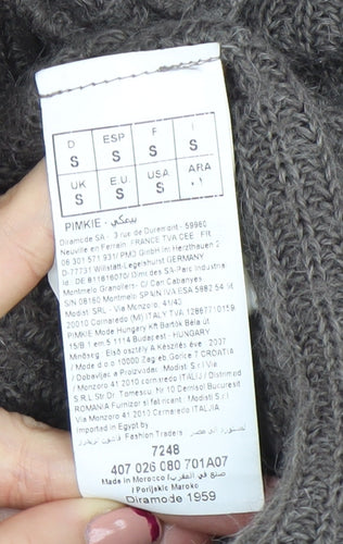 Pimkie Women Brown Knit Open Cardigan Small Relaxed Fit