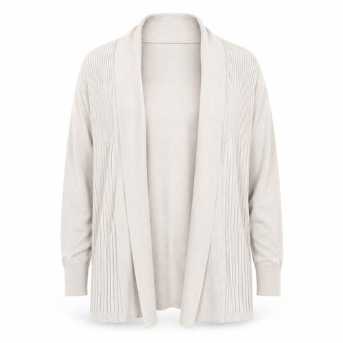 Nutmeg Women Beige Knit Open Cardigan Size 8 Long Sleeve