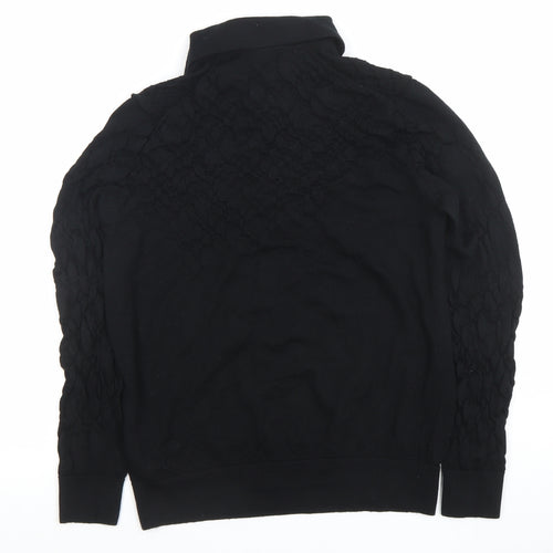 Marks and Spencer Autograph Men's Black Merino Wool Long Sleeve Polo M