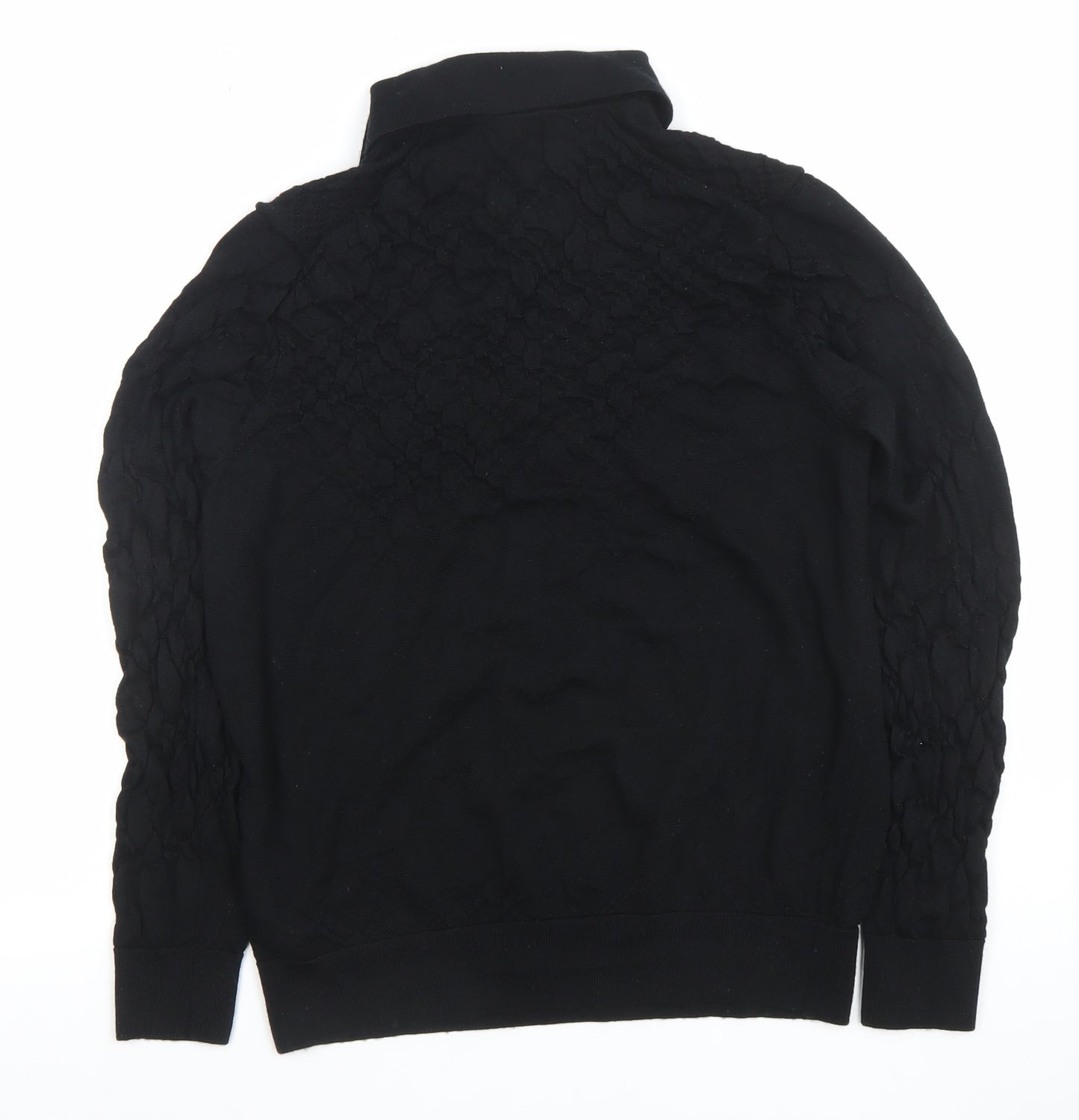 Marks and Spencer Autograph Men's Black Merino Wool Long Sleeve Polo M