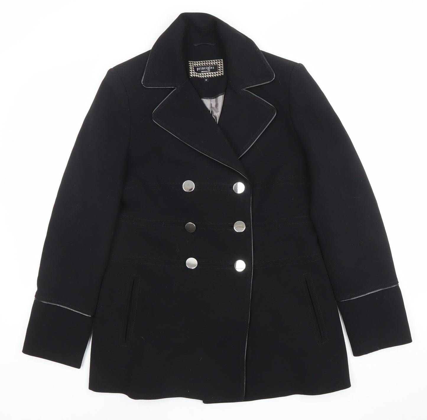 Principles by Ben de Lisi Women’s Black Size 12 Pea Coat Jacket