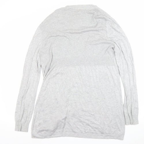 TU Women’s Grey Long Sleeve Knit Cardigan Size 16 V-Neck Lightweight